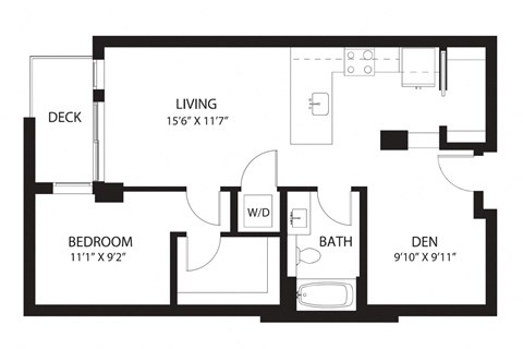 Vela Apartments D5 with Den Floor Plan